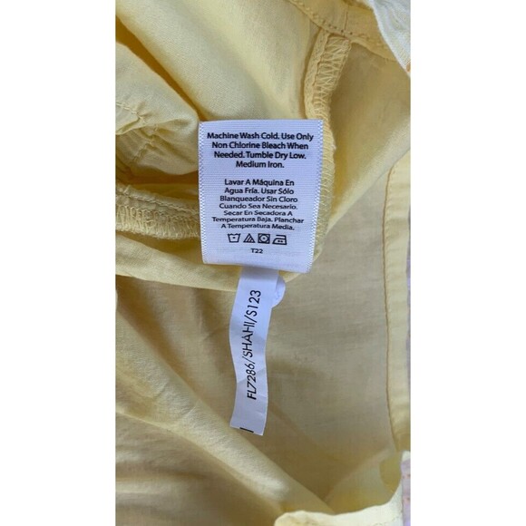 Free Assembly 3/4 Sleeve Square Neck Top Peplum Hem Cadmium Yellow Plaid Size XL - Picture 9 of 14